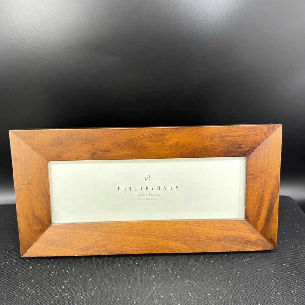 Pottery Barn Hobbs Wood‎ Picture Frame Set of 2 Brown 3.5x10 Panoramic Tabletop
